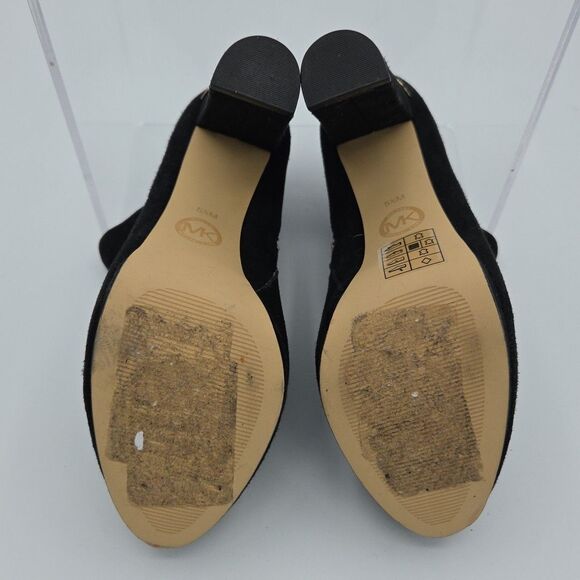 Michael Kors Womens Sz 5.5M Black Platform Ankle Heeled Boot Suede Side Zip EUC - Picture 8 of 8